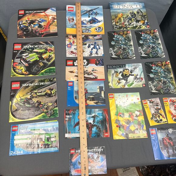 LEGO Instruction Manuals Lot 20 Mixed Racers Bionicle City Star Wars Knights Y2K - Picture 13 of 14